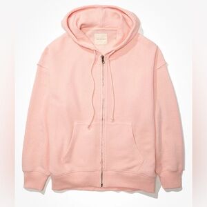 American Eagle Outfitters Oversized Textured Zip-Up Hoodie